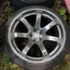 5x114 wheels, fronts are 19x9.5 and rears are 19x10.5