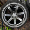 5x114 wheels, fronts are 19x9.5 and rears are 19x10.5