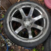 5x114 wheels, fronts are 19x9.5 and rears are 19x10.5