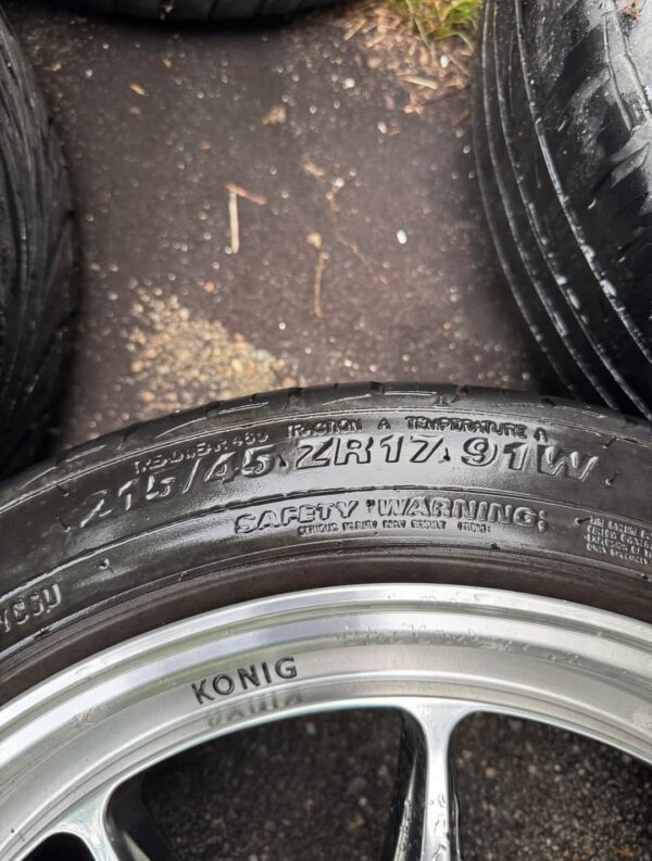 (4) 5x100 Konig Countergram Chrome Wheels