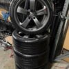 Nismo 18x9.5 + 15mm front with 18×10.5 + 15mm back.