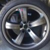 Nismo 18x9.5 + 15mm front with 18×10.5 + 15mm back.