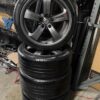 Nismo 18x9.5 + 15mm front with 18×10.5 + 15mm back.