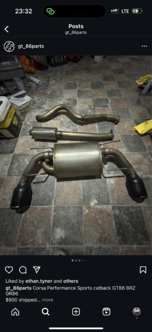 Corsa Performance Sports catback GT86 BRZ GR86